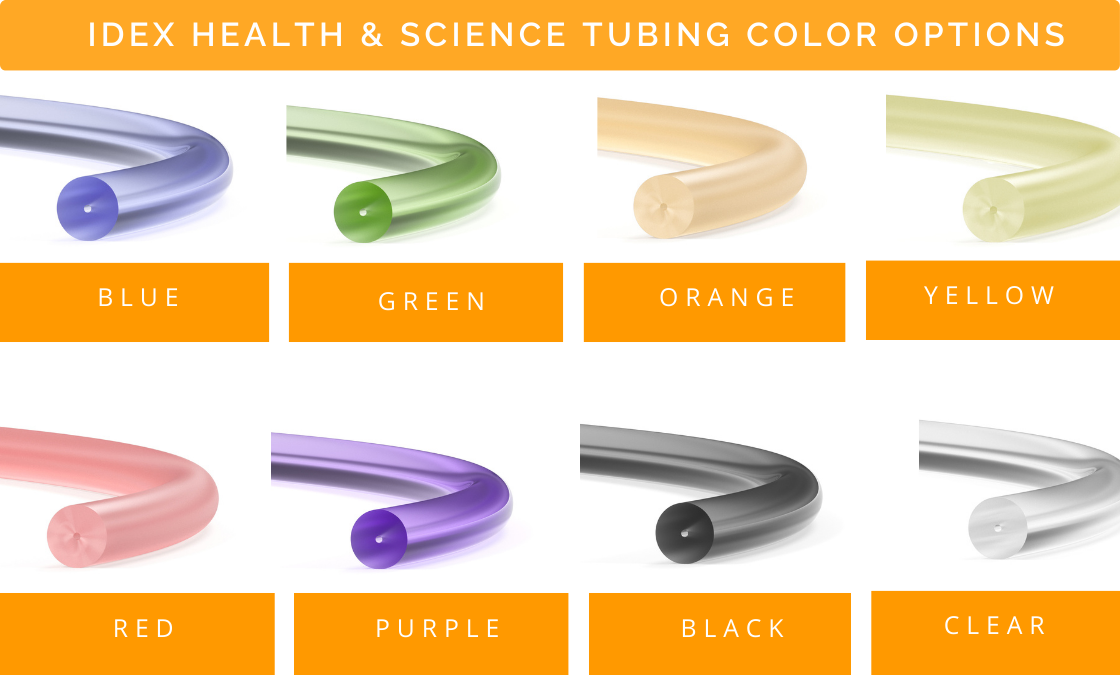 IDEX Health & Science tubing color options