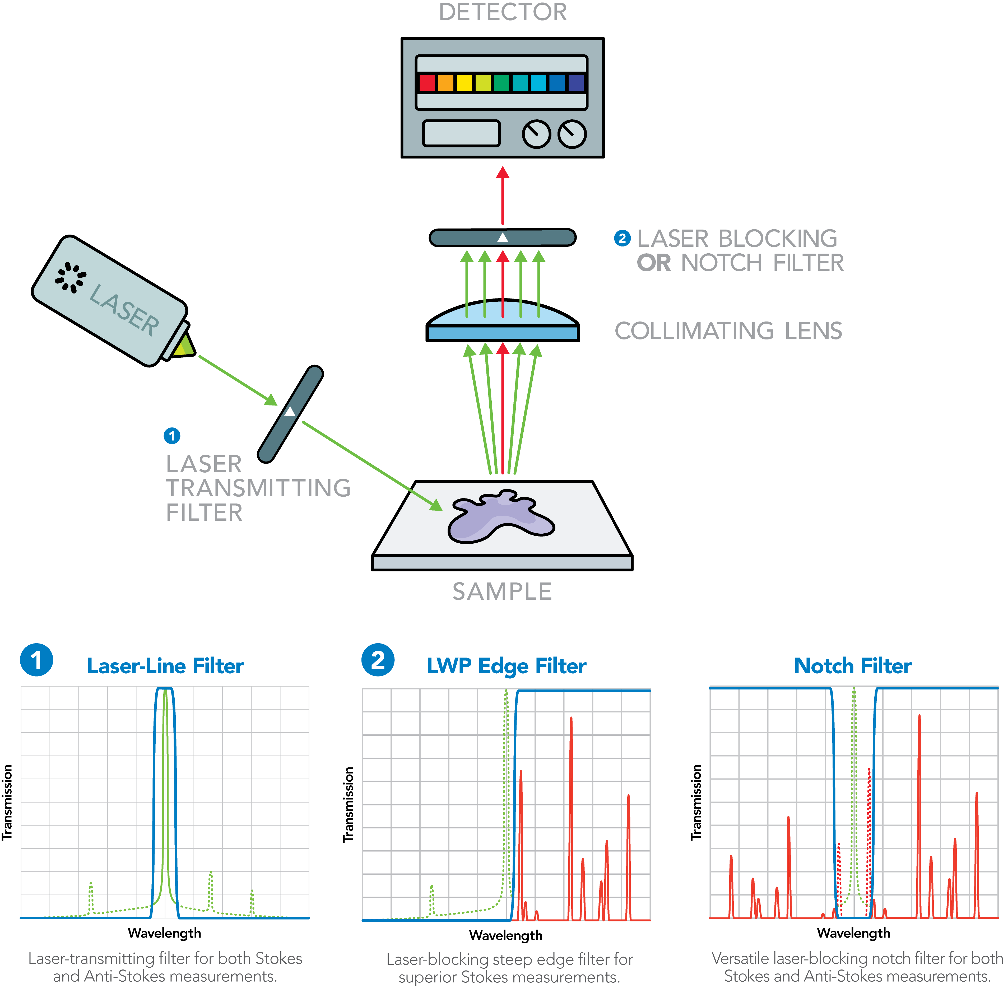 simple Raman spectroscopy setup with semrock laser filters